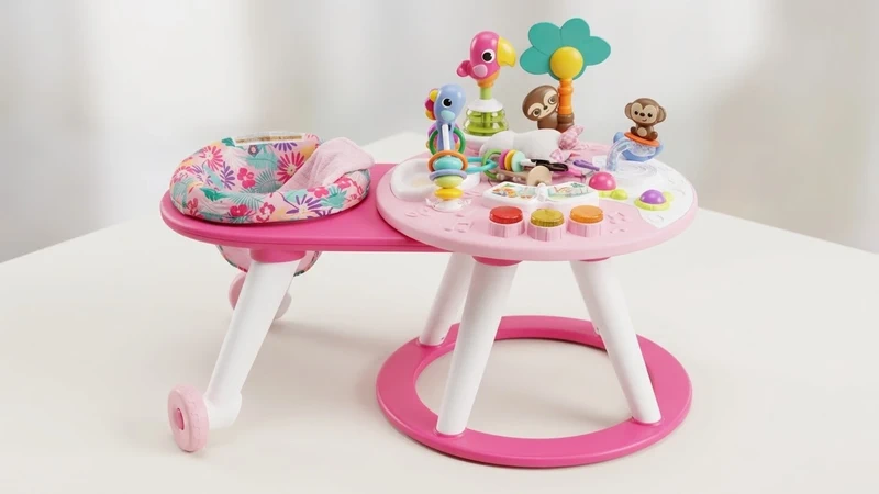 Bright Starts Around We Go 2-in-1 Activity Centre - Tropic Coral
