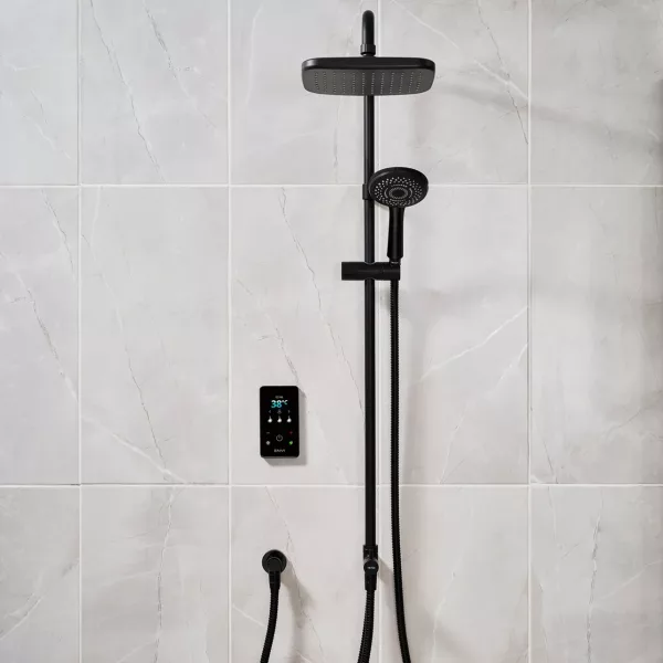 Triton ENVi Matt Black Dual Outlet Thermostatic Electric Shower - 10.5kW
