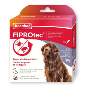 Beaphar Fiprotec Pipet - Anti Vlooien en teken - Hond - 4 Stuks - XL