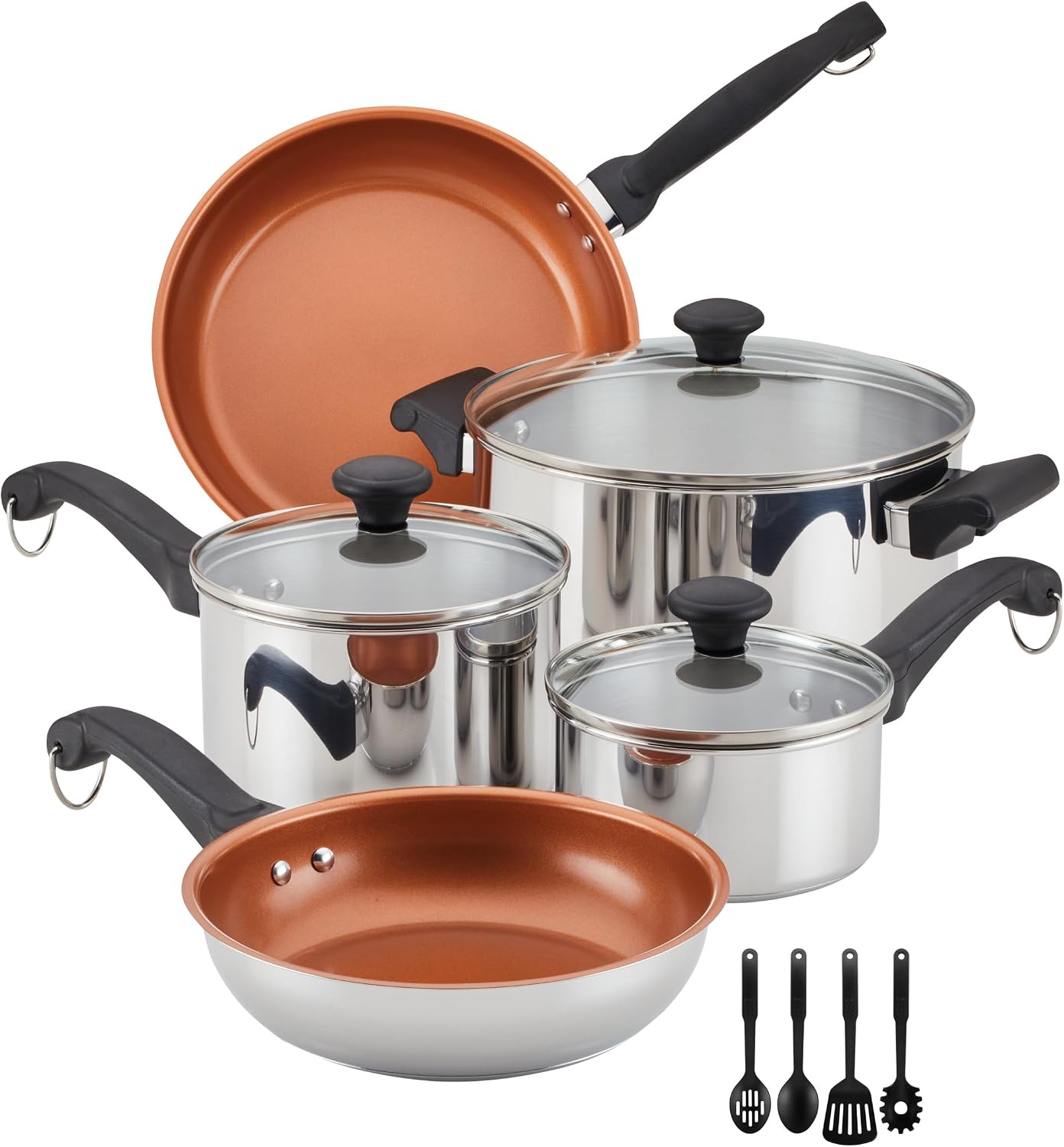 Classic Traditions Ceramic Stainless Steel 12-Piece Cookware Set