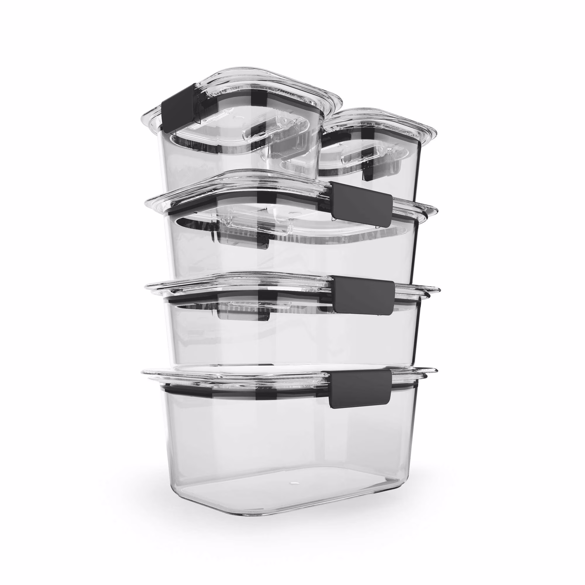 Rubbermaid 10pc Brilliance Glass Food Storage Set: Glass Containers with Lids, Oven & Microwave Safe, Dishwasher Safe