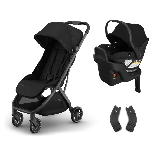 UPPAbaby Minu V3 Compact Stroller + Aria V2 Travel System Bundle - Evelyn