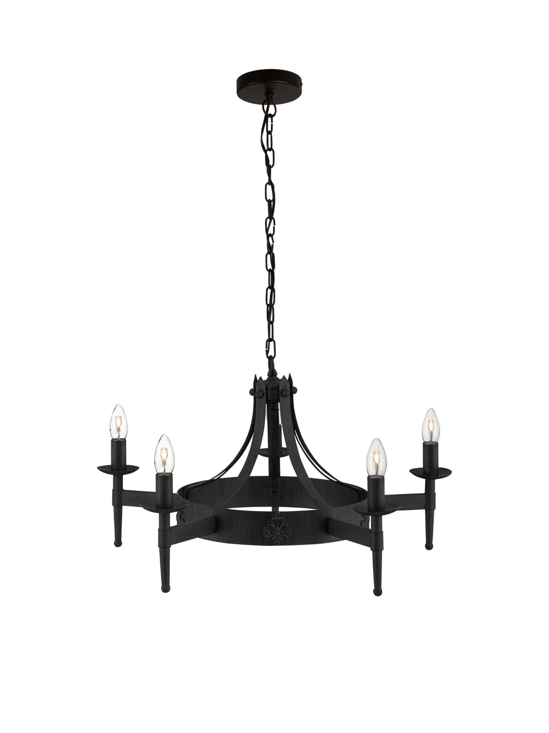 Searchlight Cartwheel 5 Light Chandelier - Black