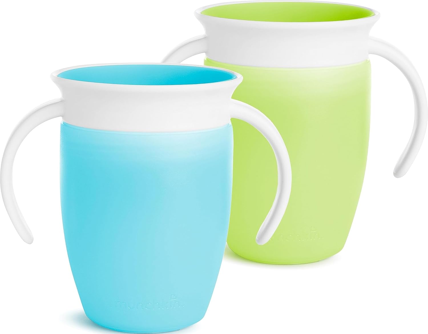 Munchkin Miracle 360 Trainer Cup, Spill proof Green/Blue 7 Ounce Cup, 2- Count
