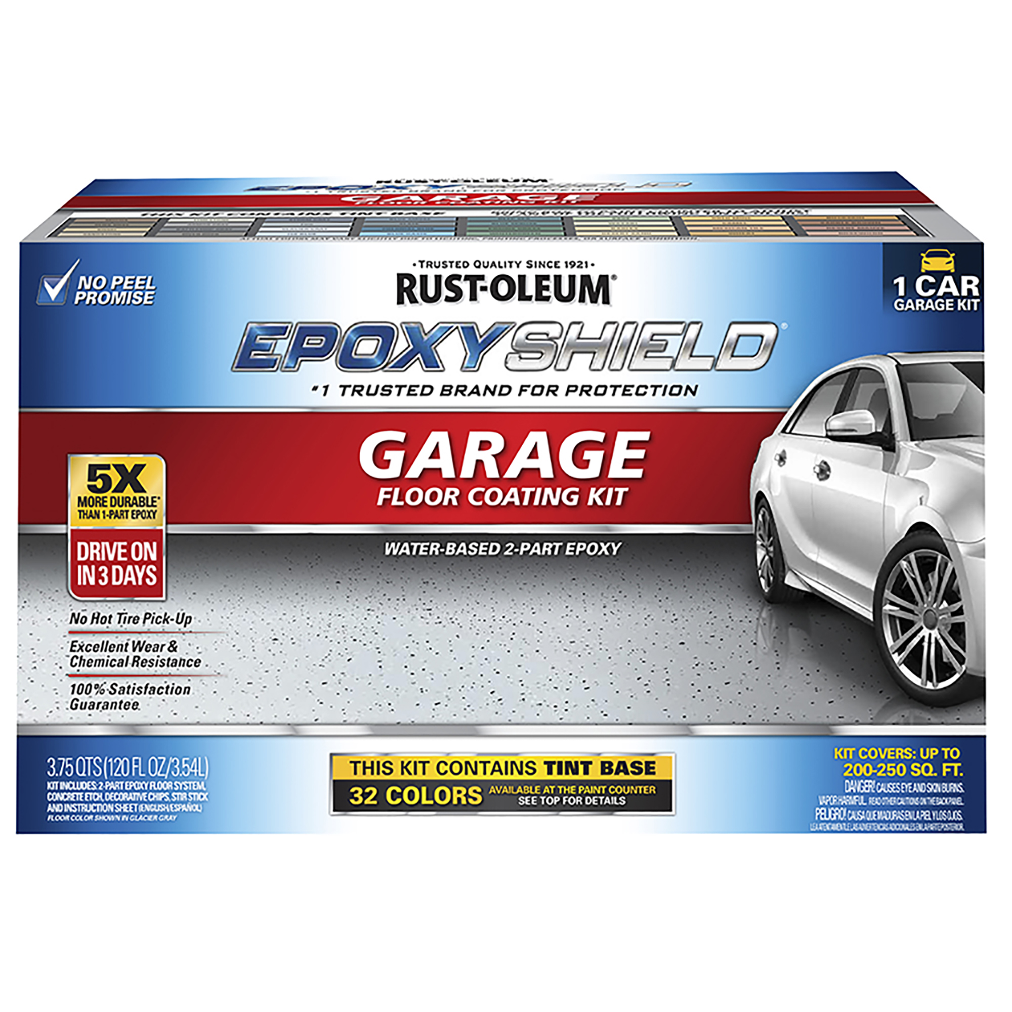 EPOXYSHIELD Gloss Garage Floor Coating Kit Tint Base 120 Oz.