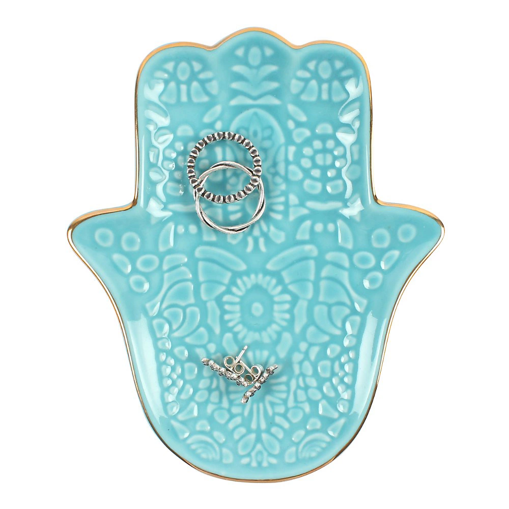 Turquoise Hamsa Hand Jewellery Dish Bright and Stylish Way to Display