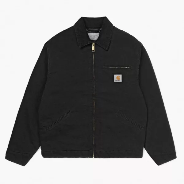 Carhartt WIP OG Detroit Jacket - Black/Black (Stone Canvas)