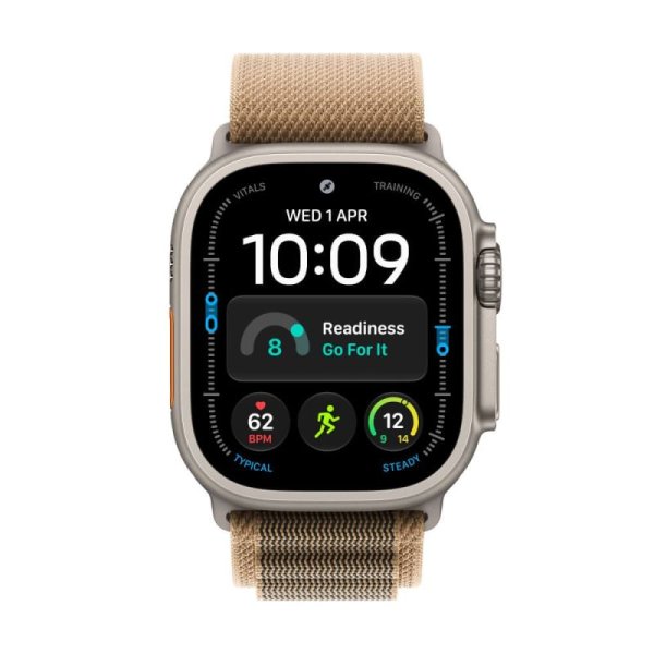 Apple Watch Ultra 4 GPS + Cellular, 49mm Natural Titanium Case with Desert Alpine Loop