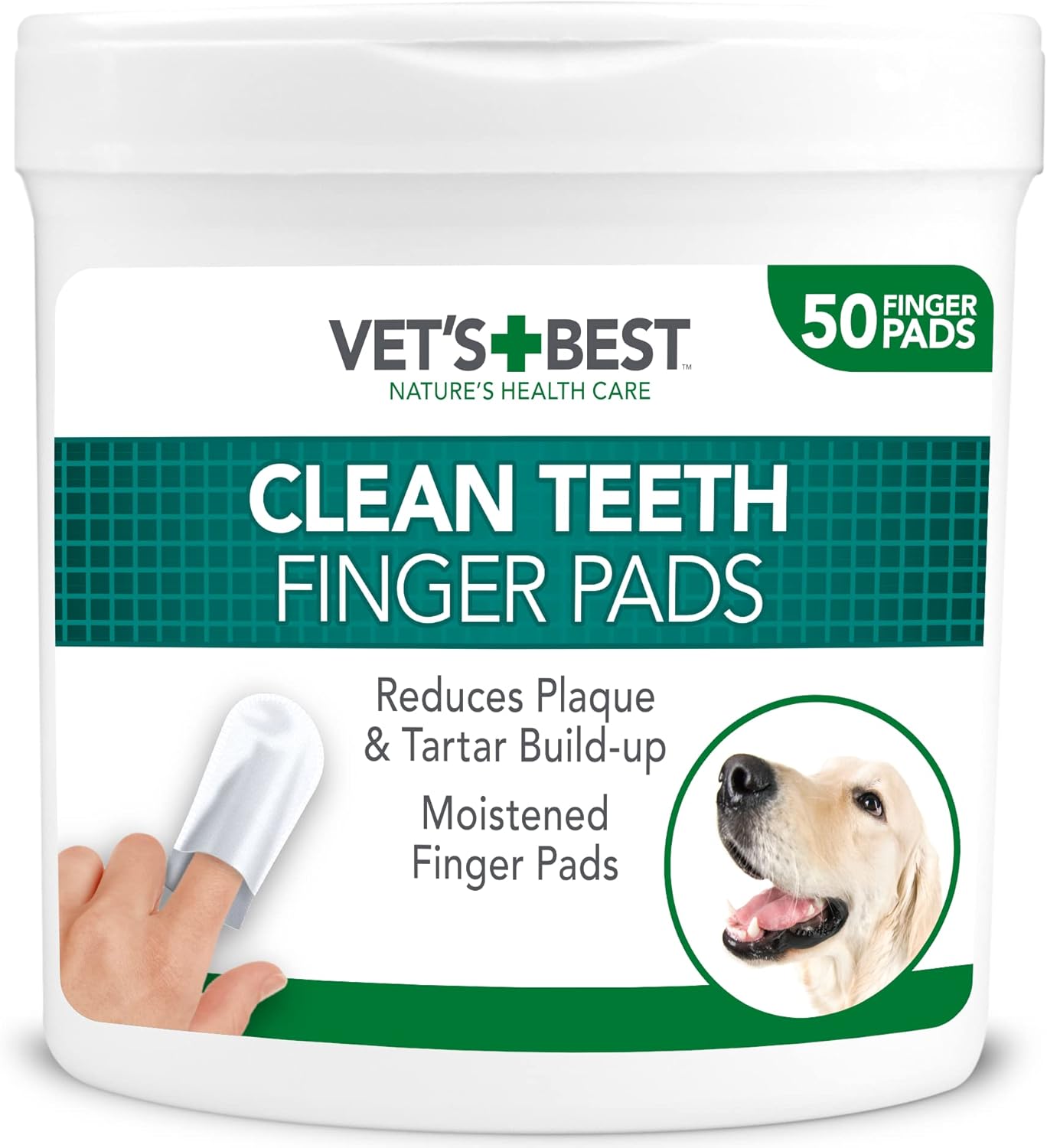 Vet's Best Dental Care Finger Wipes for Dogs 50 Disposable Wipes 50 Pack