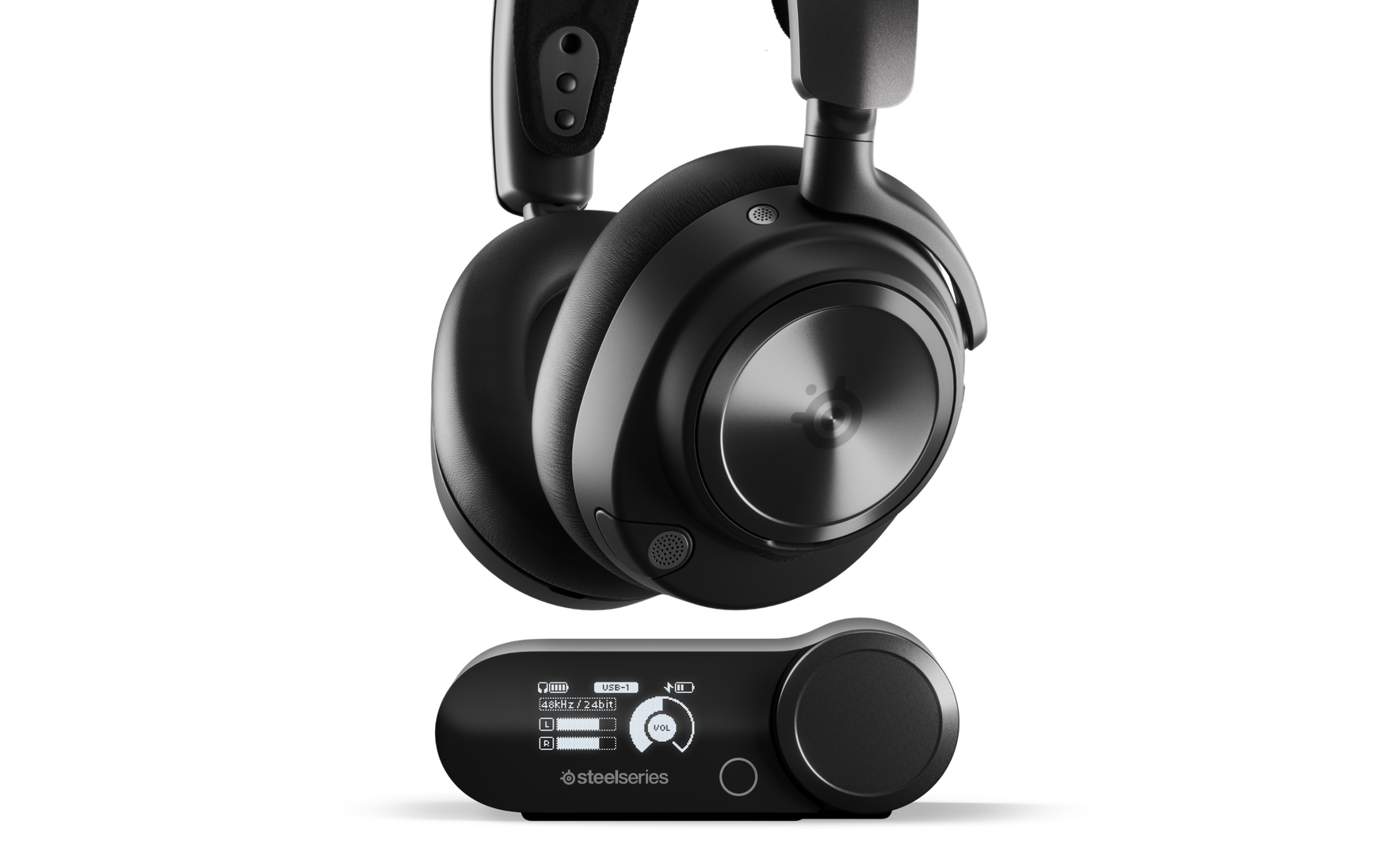 SteelSeries Arctis Nova Pro Wireless Multi-System Gaming Headset - Premium Hi-Fi Drivers - Active Noise Cancellation - Infinity Power System - Stealth Retractable Mic - PC, PS5/PS4, Switch, Mobile