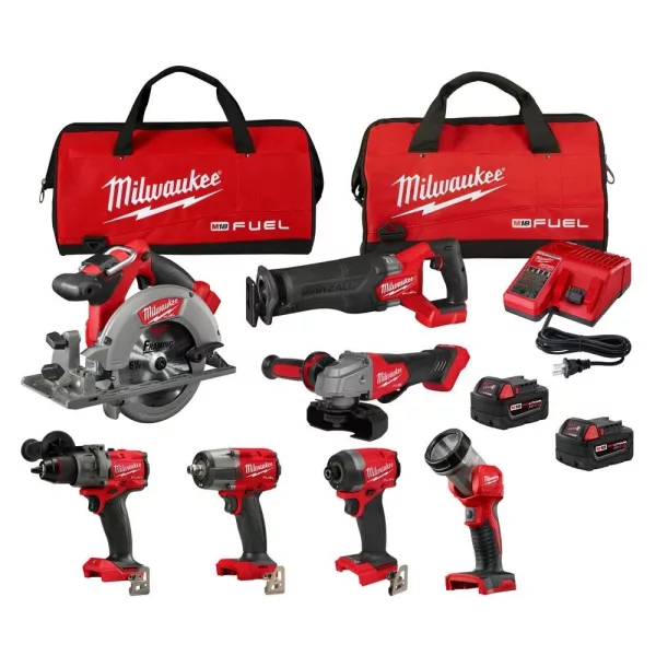 Milwaukee Tool CordlessToolCombinationKit, (2)5.0Ah
