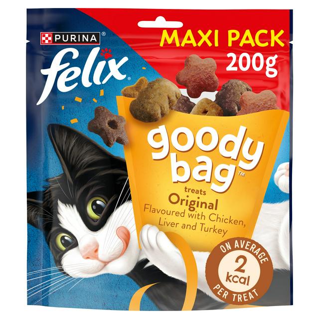 FELIX Goody Bag Original Mix Chicken, Liver and Turkey Cat Treats 200g (Pack of 5)