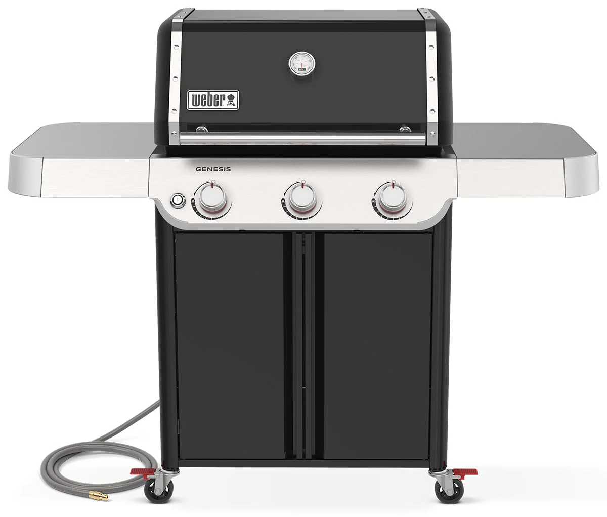 Gas Grill, 39,000 Btu, Natural Gas, 3-Burner, 513 sq-in Primary Cooking Surface, Black