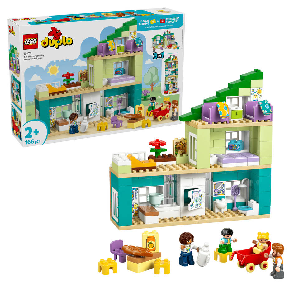 3 in 1 Modern Family House with Figures