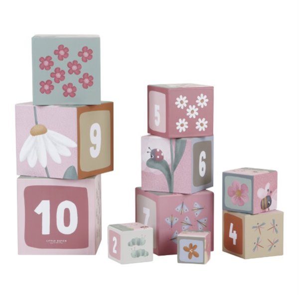 Little Dutch LD4767 Stapelblokken Stapelkubussen Flowers & Butterflies