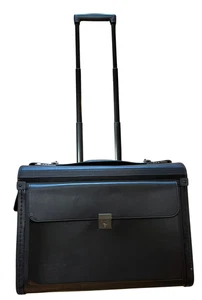 Alpine Swiss Wheeled Briefcase | Rolling Briefcase Locking Telescopic Handle 4 Replaceable Wheels | Pilot Lawyer Litigator Attache Case | 17” Laptop Compartment | Dual Combo Locks | Organizer Pockets