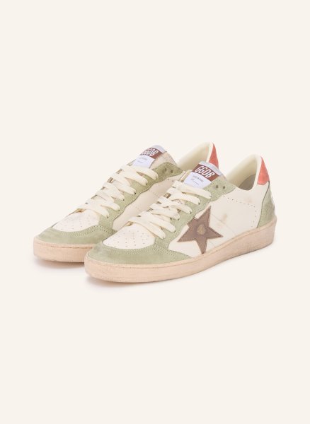 GOLDEN GOOSE Sneakers BALL STAR in ecru / rood / groen