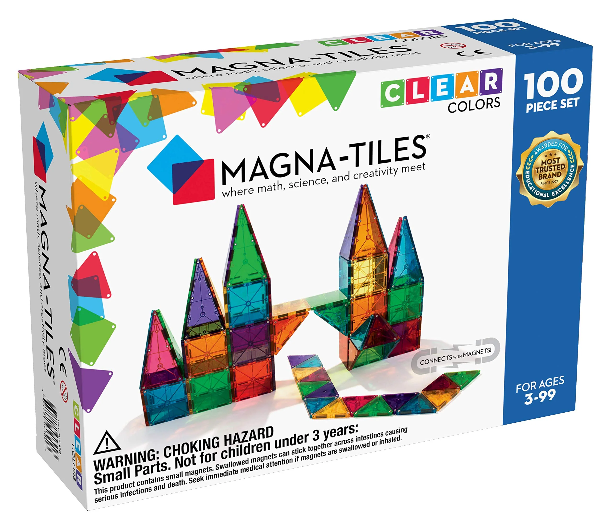 Valtech Magna-Tiles® Clear Colors 100-Piece Set