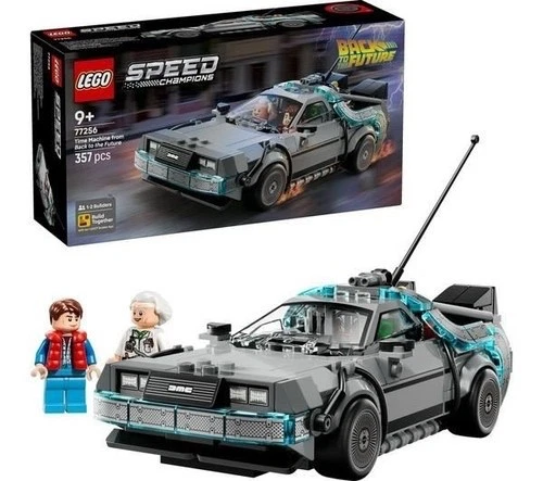 LEGO Speed Champions Time Machine from Back to the Future 77256 Toys for 9+ Year Old Boys, Car Model Kit, Doc Brown & Marty McFly Minifigures, Birthday Gift Idea, 357 Pieces