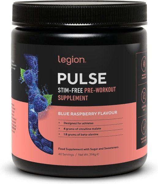 LEGION Pulse Pre Workout – Naturally Sweetened, Caffeine-Free Nitric Oxide Boost