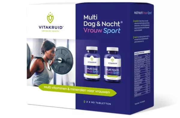 Vitakruid Multi Dag & Nacht Vrouw Sport 100% Vegan (2 x 90 tabletten)