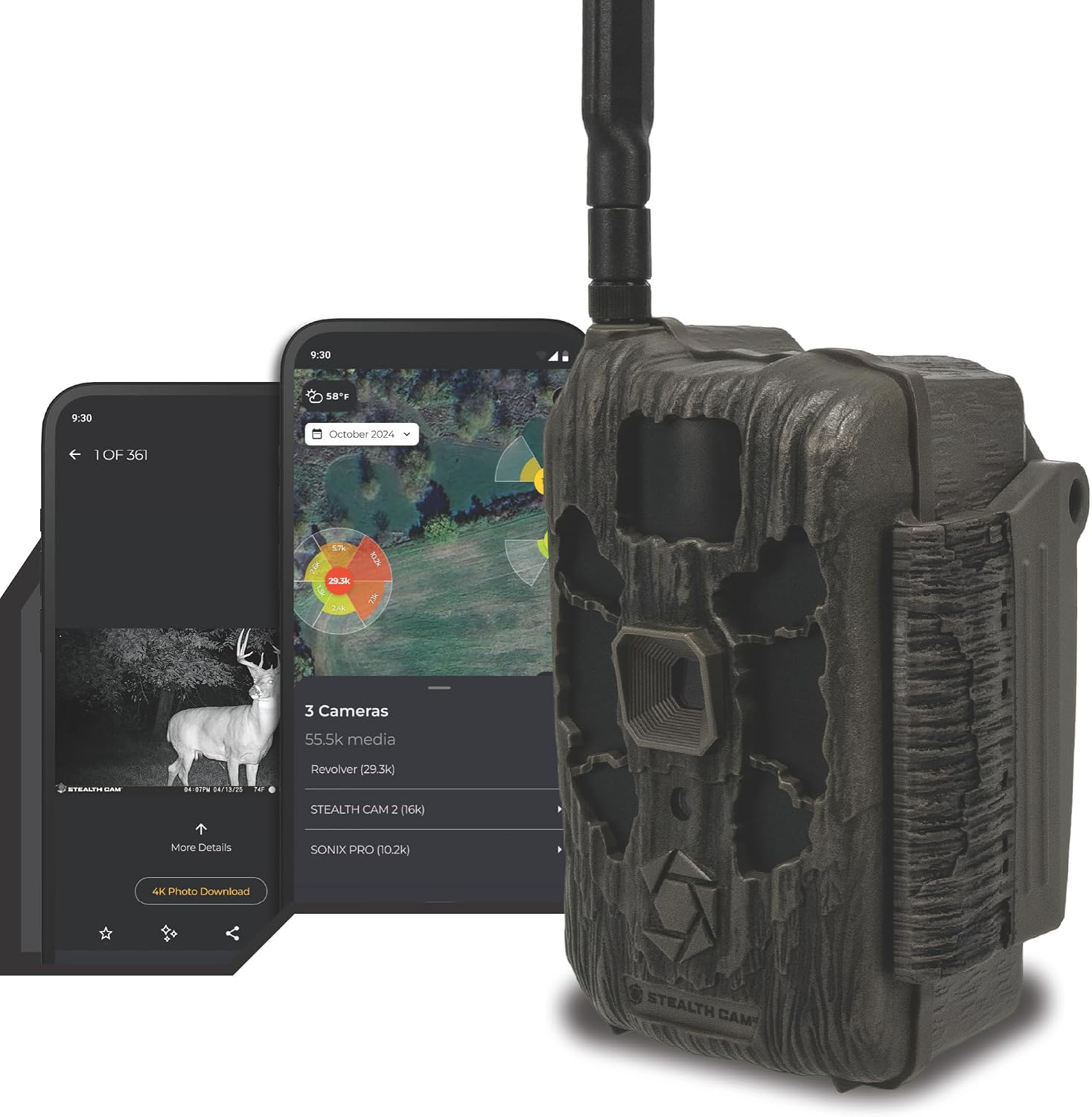 Stealth Cam Deceptor Max 3.0 Cellular Trail Camera 50Mp Photos 1440P Video 0.3S