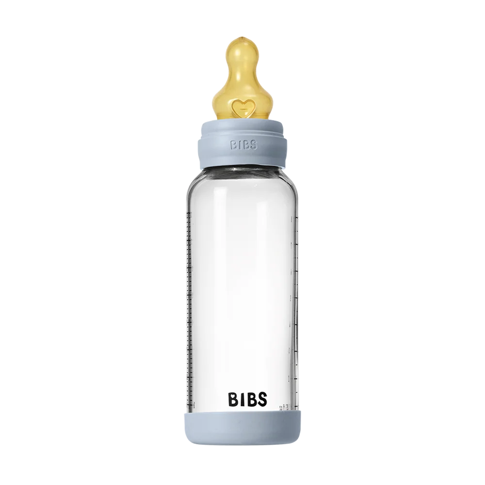 Baby Glass Bottle Set 8oz Latex - Baby Blue