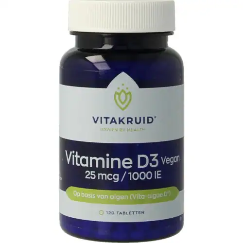Vitakruid Vitamine D3 Vegan 25 mcg 1000 IE 120 tabletten