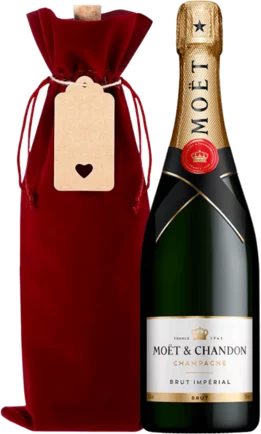 Moet & Chandon Imperial Brut with Red Velvet Gift Bag