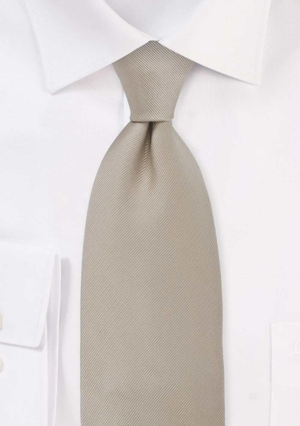 Solid Cream Color Silk Tie