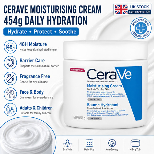 CeraVe Moisturising Cream Pot with Hyaluronic Acid & Ceramides 454g