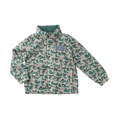 Boys Reflective Rain Jacket in Blue Break Point Camo