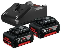 18V 2x 4Ah Li-Ion Professional Power Tool Batteries & Charger Starter Kit - 1.600.A01.9S1