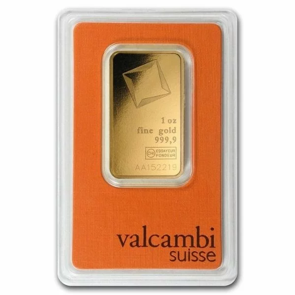 Valcambi Suisse 1 oz Gold Bars (w/ assay)