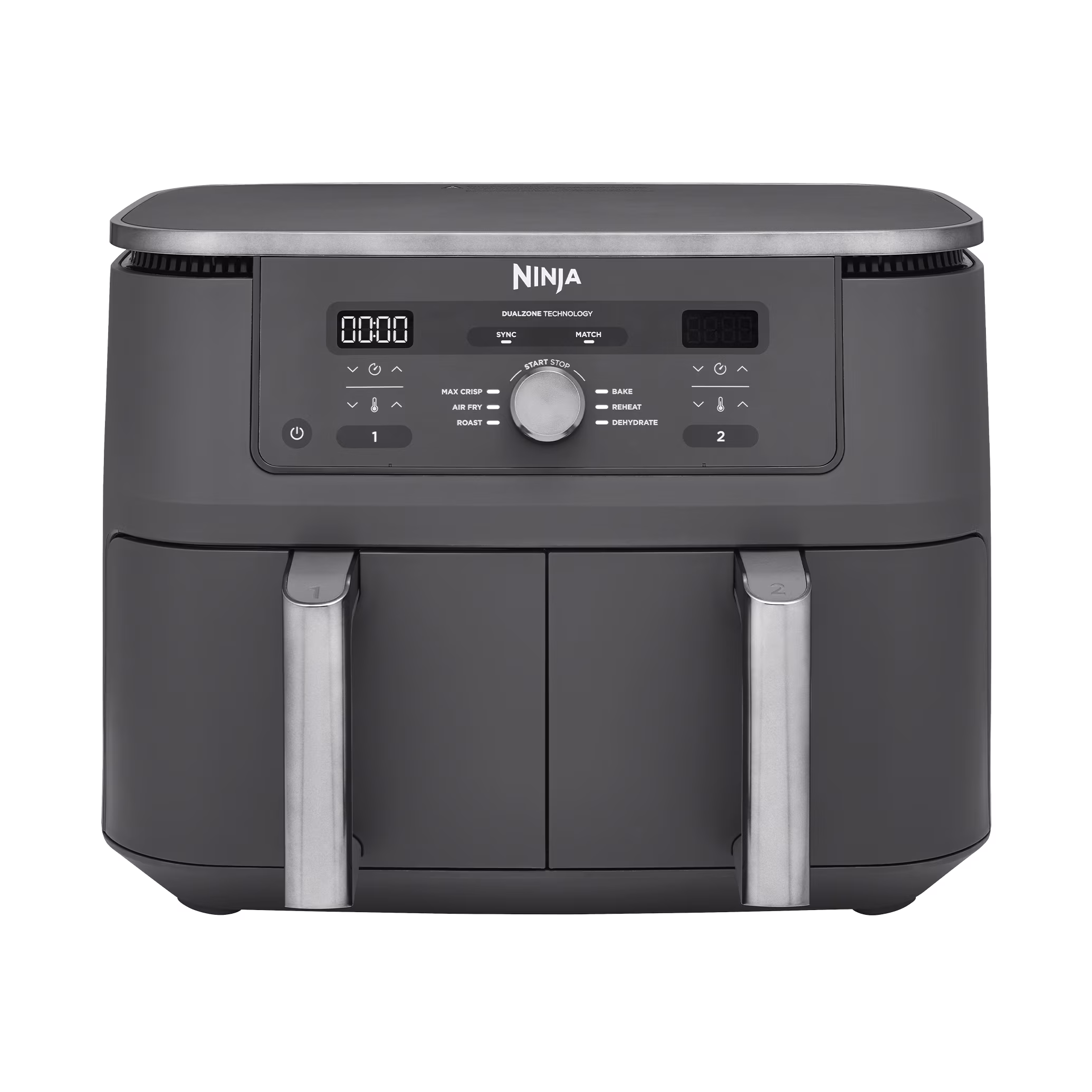 Ninja DZ400UK Dual Zone Air Fryer, 9.5L, Grey