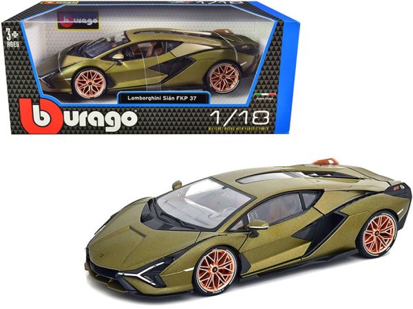 Bburago 11046GRN 1/18 Lamborghini Sian FKP 37 Matt Green Metallic