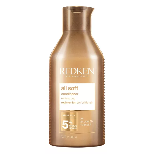 Redken All Soft Conditioner for Dry, Brittle Hair — 10.1 fl oz, Argan Oil Hydration & Lightweight Softness