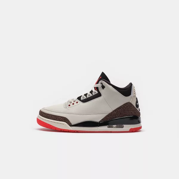 Air Jordan 3 Retro Sail and University Red Mens Lifestyle Shoes