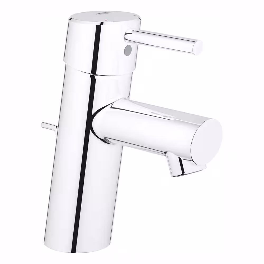 Grohe Manual Straight Spout Bathroom Faucet, Single Hole Mount, Chrome 1 Hole