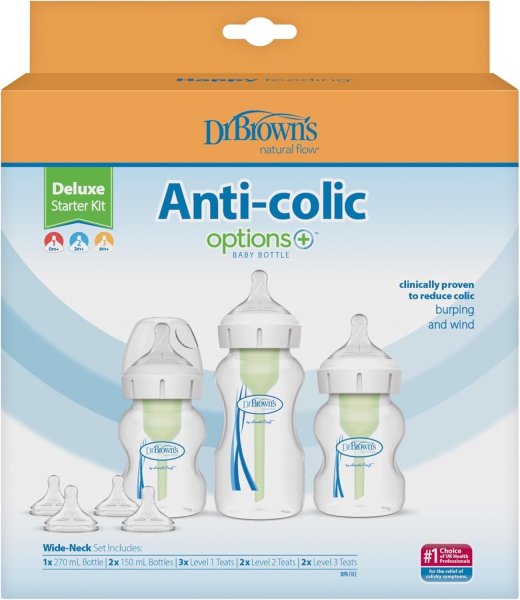 Dr Brown's Options+ Anti-Colic Baby Bottle Starter Kit