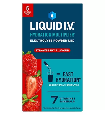 Liquid I.V. Hydration Multiplier Electrolyte Powder Mix Strawberry 6 Sachets