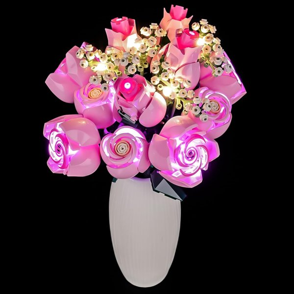 Light Kit for Lego 10374 Bouquet of Pink Roses – Easy Install & Hidden Wiring