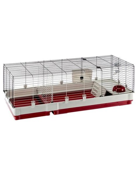 Ferplast Konijnenkooi Krolik 140 grijs/rood voor konijn en cavia