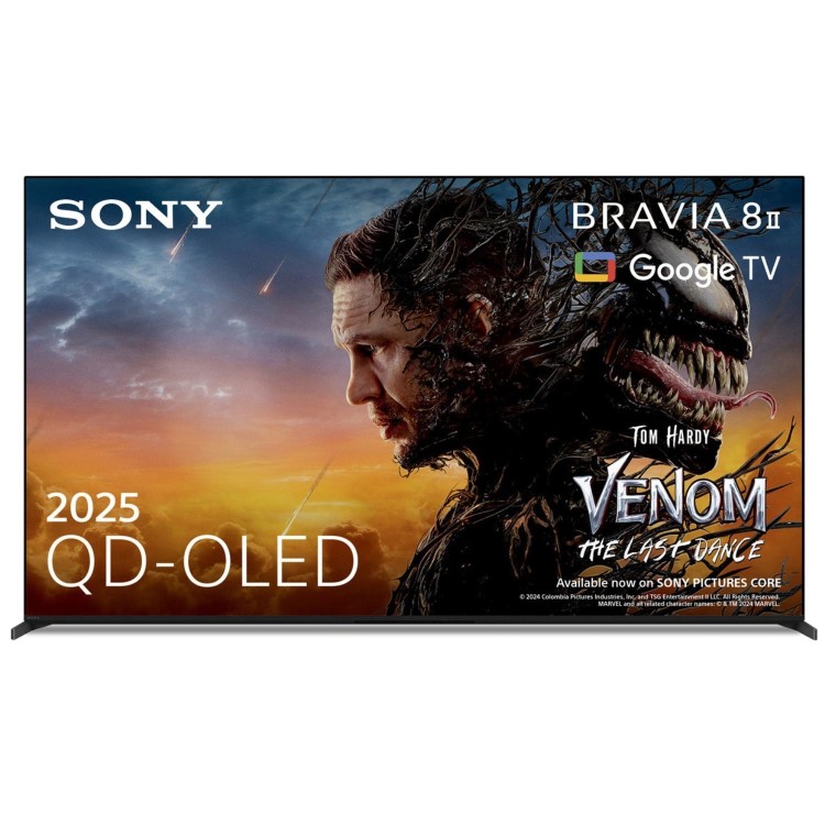 Sony Bravia 8 II K65XR8M25BP (2025) QD-OLED HDR 4K Ultra HD Smart Google TV, 65 inch with Dolby Atmos, Black