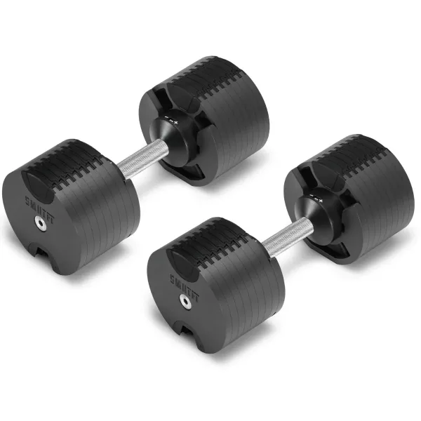 SMRTFT NUOBELL 80lb Adjustable Dumbbell – Classic Black (Pair)