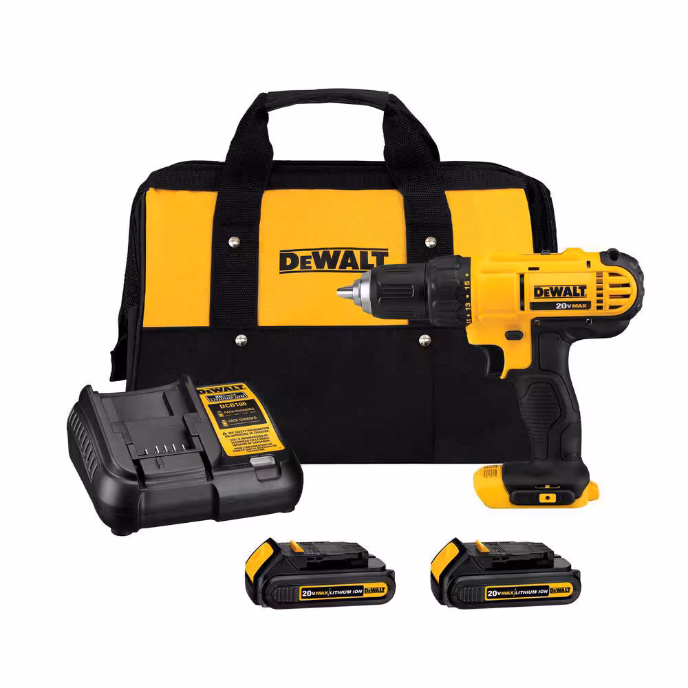 1/2 in, 20V DC Cordless Drill Kit, Battery Included