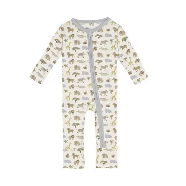 Kickee Pants Print Convertible Coverall in Natural Mini Safari