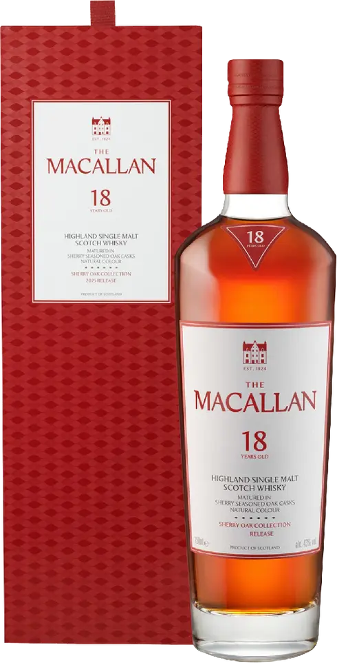 The Macallan Sherry Oak 18 Year Old Single Malt Whisky 750ml
