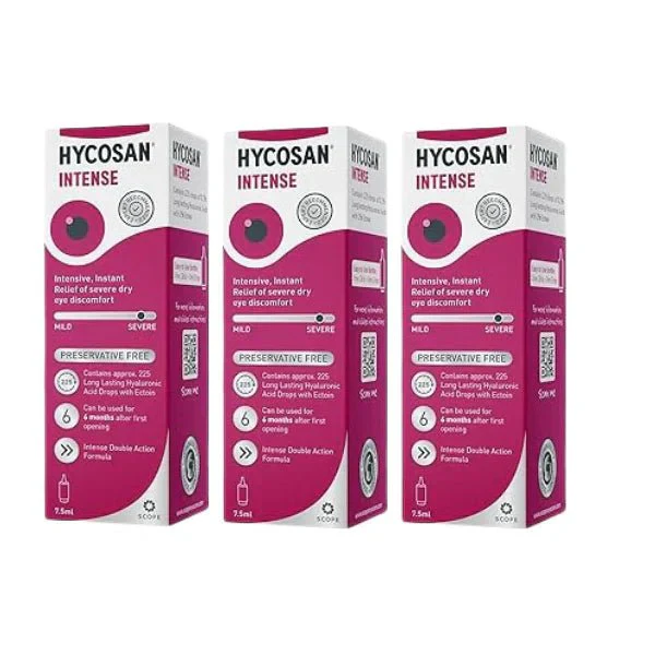 Hycosan Intense New Lubricating Eye Drops 7.5ml - Triple Pack