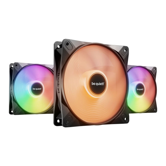 be quiet! Light Wings LX 120mm PWM High-Speed Fan, ARGB Lighting, Black, Ultra-Quiet Operation, High Airflow, Rifle Bearing, Daisy-Chaining Support, 3-Pack